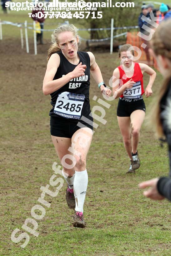 Womens under-20s, 2020 British Athletics Inter Counties Cross Country Champs., Prestwold Hall, Loughborough. Photo: David T. Hewitson/Sports for All Pics